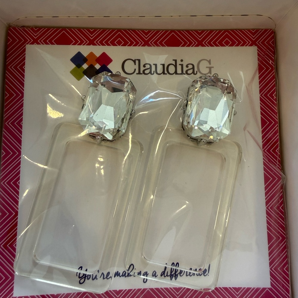 Claudia G Crystal and Acrylic Earrings